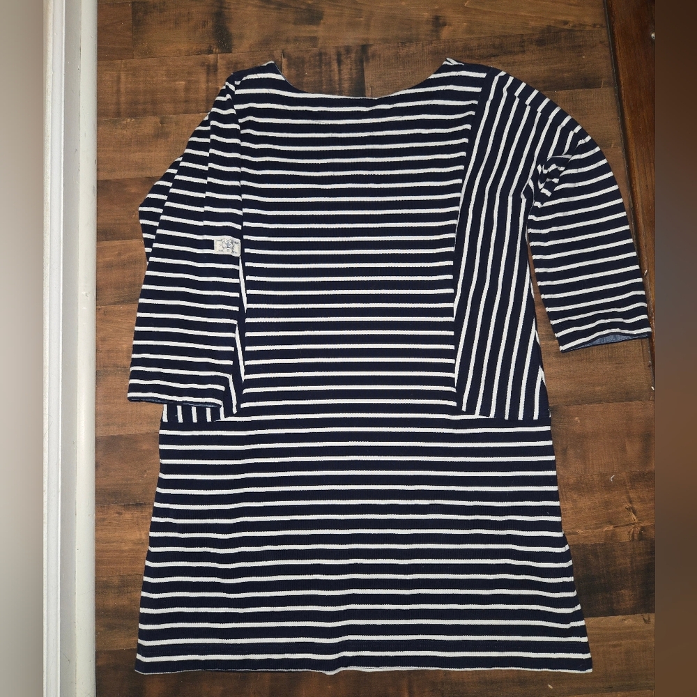 Joules Mariners Grade Navy White Stripe Navy White Striped Dress Pockets 14 - Picture 3 of 8